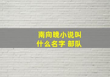 南向晚小说叫什么名字 部队